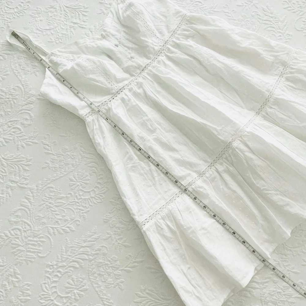 NWOT Lulus Everyday Angel White Sleeveless Swiss Dot Lace Mini Dress Small - Picture 8 of 8